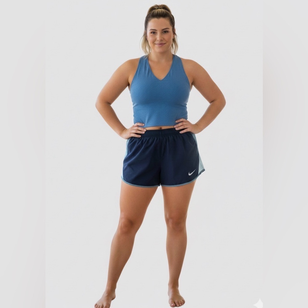 Nike Size L shorts and Joy Lab size L ribbed cropped padded tank top (BUNDLE)